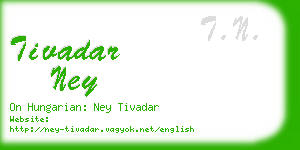 tivadar ney business card